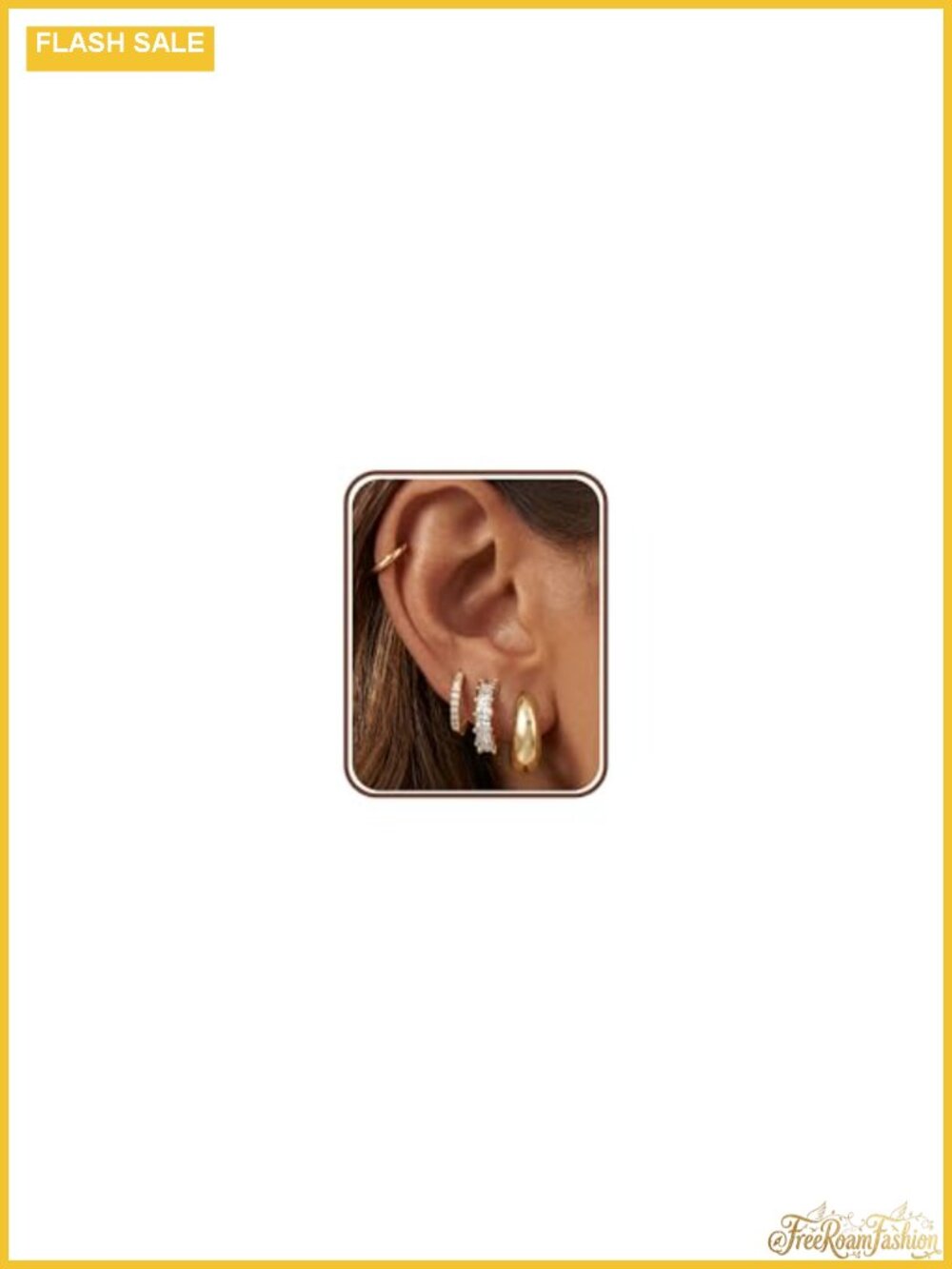 Chunky Hoop Earrings for Women Hypoallergenic 14K Gold Plated Huggie Earrings